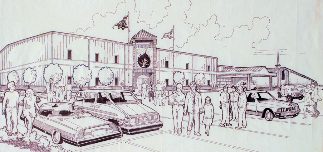 Religious, Preliminary Concept Strret view, artist's concept of Addition