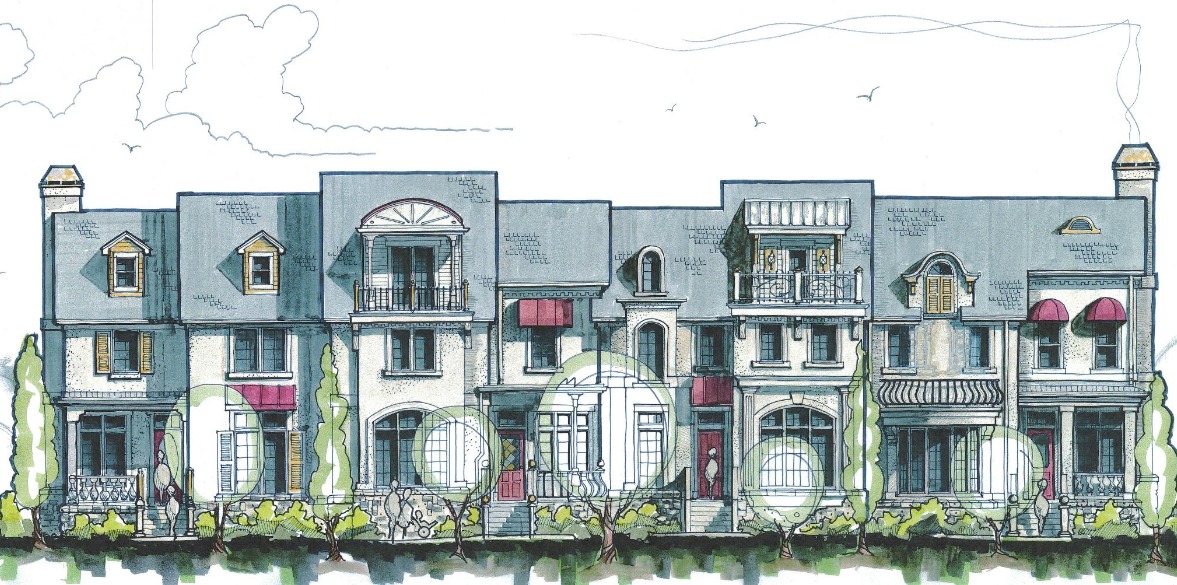 Residential, Townhouses Street View, Conceptual Image